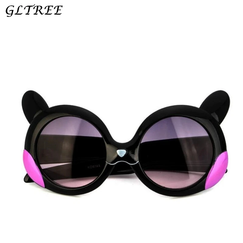 

GLTREE Cute Cat Eye Sunglasses Children Anti-UV400 Spectacles Round Baby Glasses Boys Sun glasses Kids Girl Eyewear Oculos G348