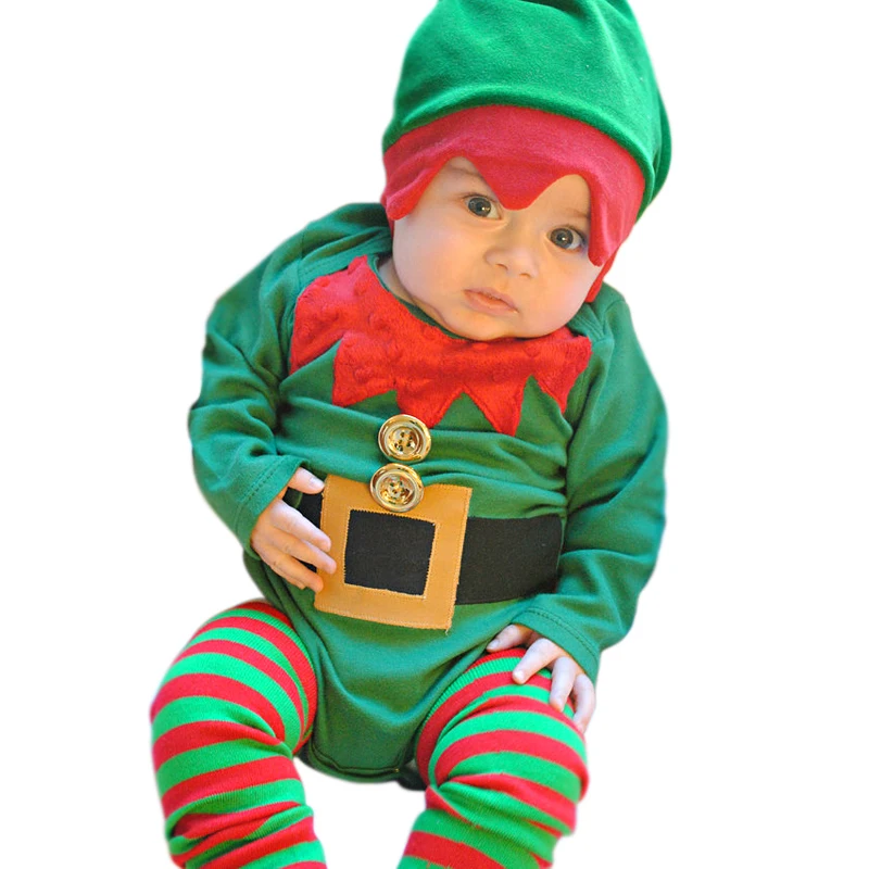 3 шт. детский Рождественский комбинезон с длинным рукавом | Детская одежда и обувь