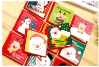 12pcsset mini santa claus merry christmas tree paper greeting postcards wishes craft diy kids festival greet cards gift kawaii