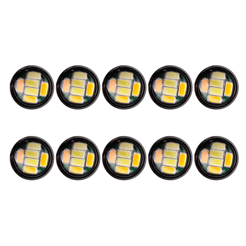 RXZ 10 шт. лампа &quotОрлиный глаз&quot 23 мм 6SMD двухцветные DRL дневные ходовые огни