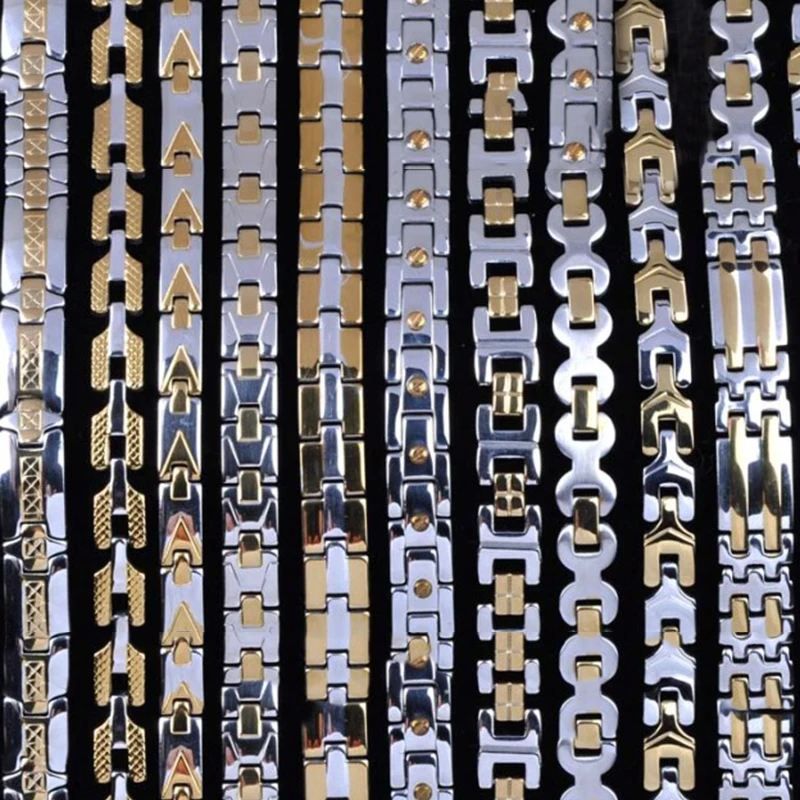 

5pcs/lot Men Jewelry 316L Stainless Steel Bracelet & Bangle Strand Charm Chain Wristband Men's Bracelet Gift