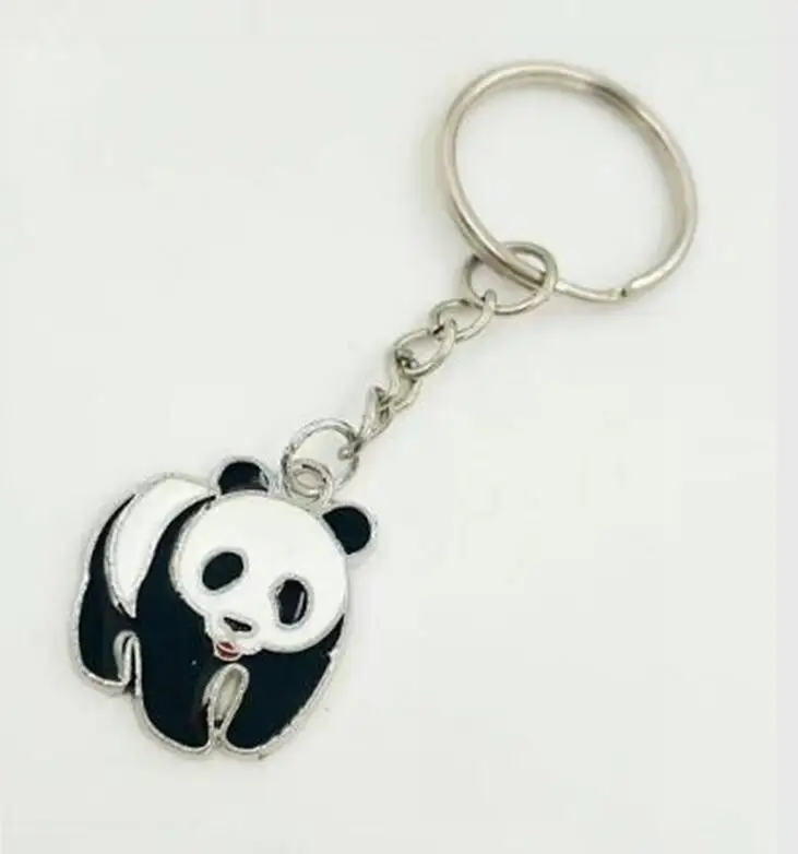 Милый брелок с пандой и карабином для ключей автомобильный сувенир модная
