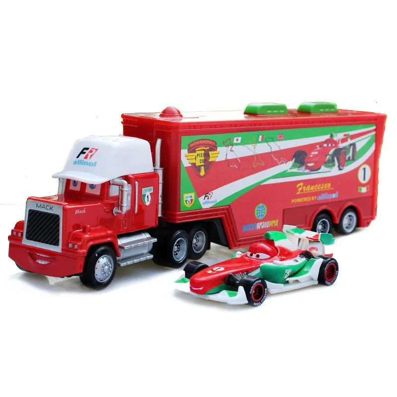 Disney Pixar Cars 2 3 игрушка Молния Маккуин Джексон шторм Мак UncleTruck King 1:55 литой металлический игрушечный автомобиль Детский подарок на день рождения - Цвет: Francesco Uncle(2pcs