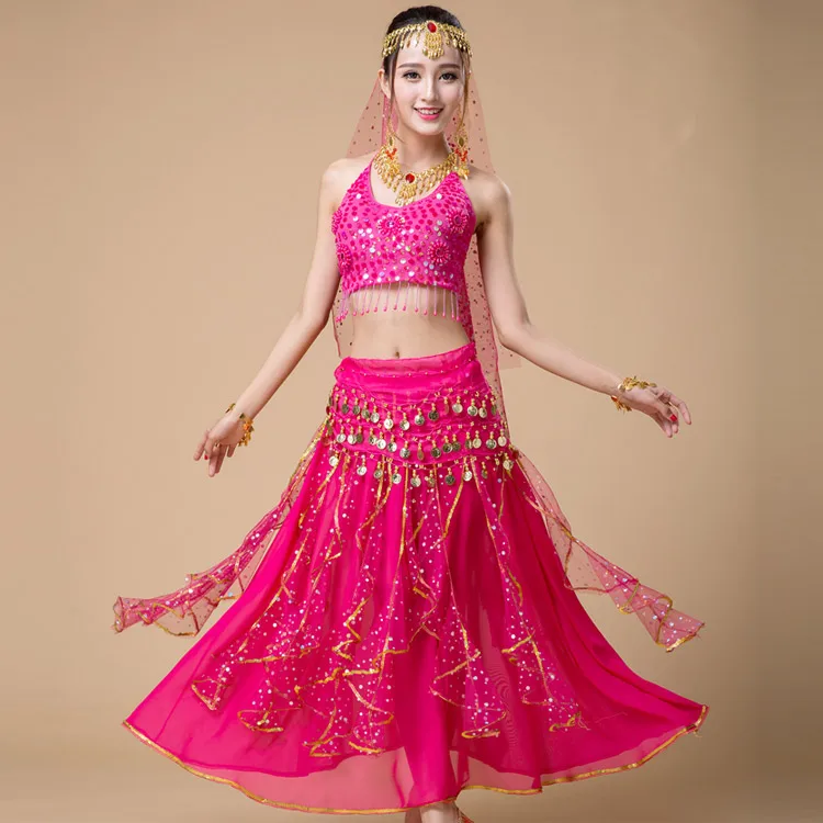 Комплект из 4 предметов для выступлений женский костюм танца живота цыганские