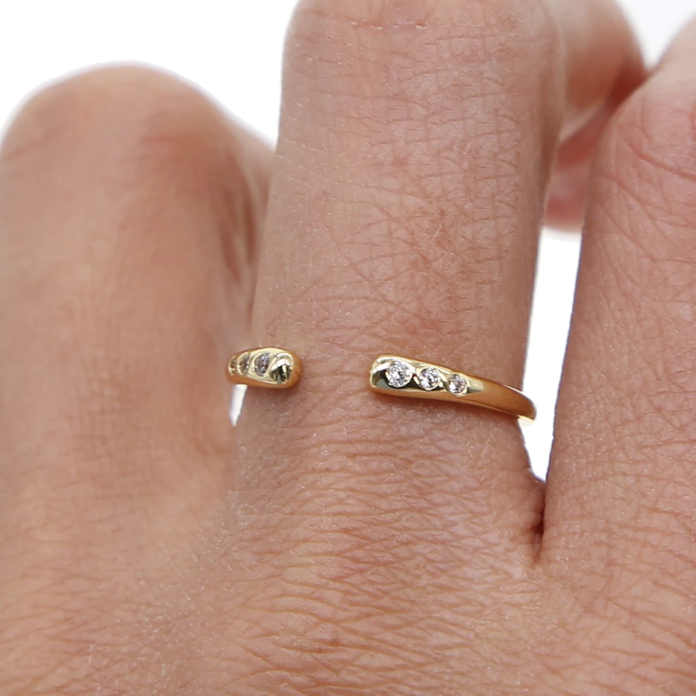 AAA Quality Fashion Double CZ Knuckle Ring Micro CLEAR Zircon Crystals Opening Thin Tail delicate dainty for Women Gift | Украшения и