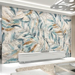 Фотообои на заказ, Современная ретро ручная роспись, фон с листьями, настенная живопись для гостиной, телевизора, дивана, домашнего декора, настенная бумага 3 D