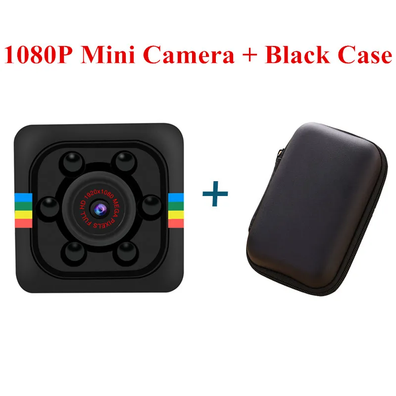 1080P and Black case SQ11 PRO мини-камера 1080P с сенсором, портативная видеокамера для безопасности, маленькая камера, скрытая камера espia с поддержкой скрытой TFcard - Цвет: 1080P and Black case