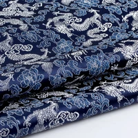 pretty navy blue dragon brocade fabric costume patchwork fabric upholstery furnishing materil curtain jacquard apparel home deco