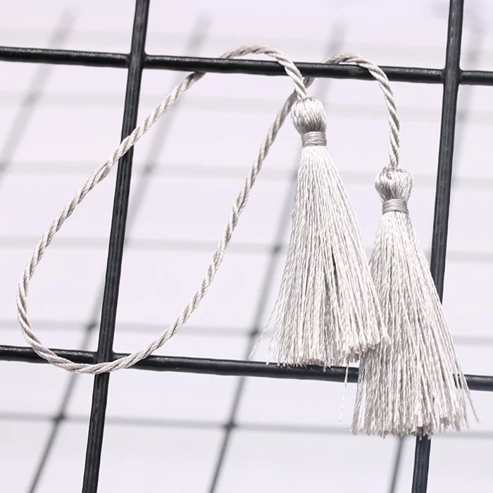 Silver grey 10 шт. маленькая изолента с двумя головками кисточки DIY кулон ювелирные изделия занавески одежды декоративные аксессуары Сумочка Подвеска для изготовления кистями - Цвет: Silver grey