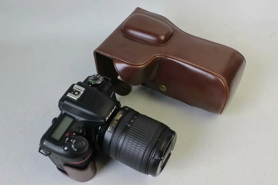 Черный/коричневый/кофе кожаный чехол для цифровой камеры Nikon D7500 18-150 мм объектив с