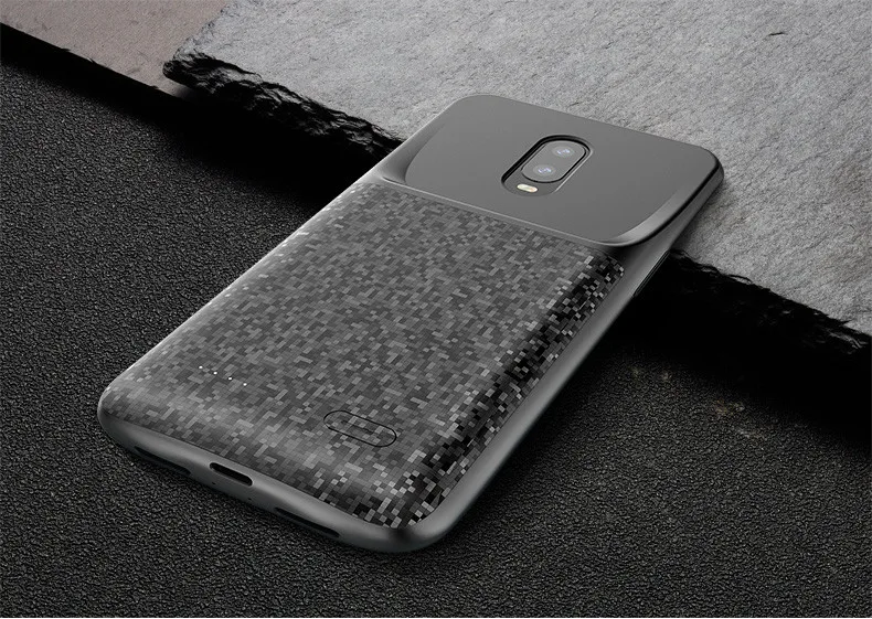 4700 мА/ч чехол для OnePlus 6 T, чехол для зарядного устройства, Внешнее зарядное устройство, внешний аккумулятор, зарядный чехол для телефона, чехол - Цвет: Черный