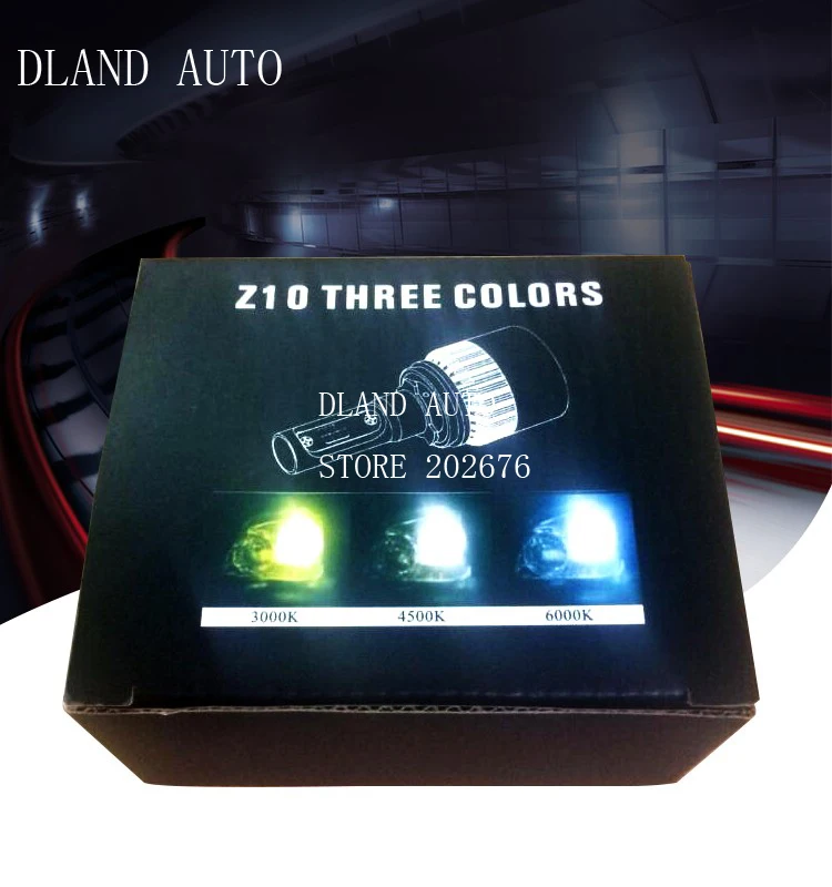 DLAND собственный Z10 три цвета 8000LM H1 H3 H7 9006 HB4 9005 HB3 H8 H9 H11 H10 высокой мощности авто светодиодный свет Светодиодные лампы, 12 V 24 V 36 Вт(dc-ac