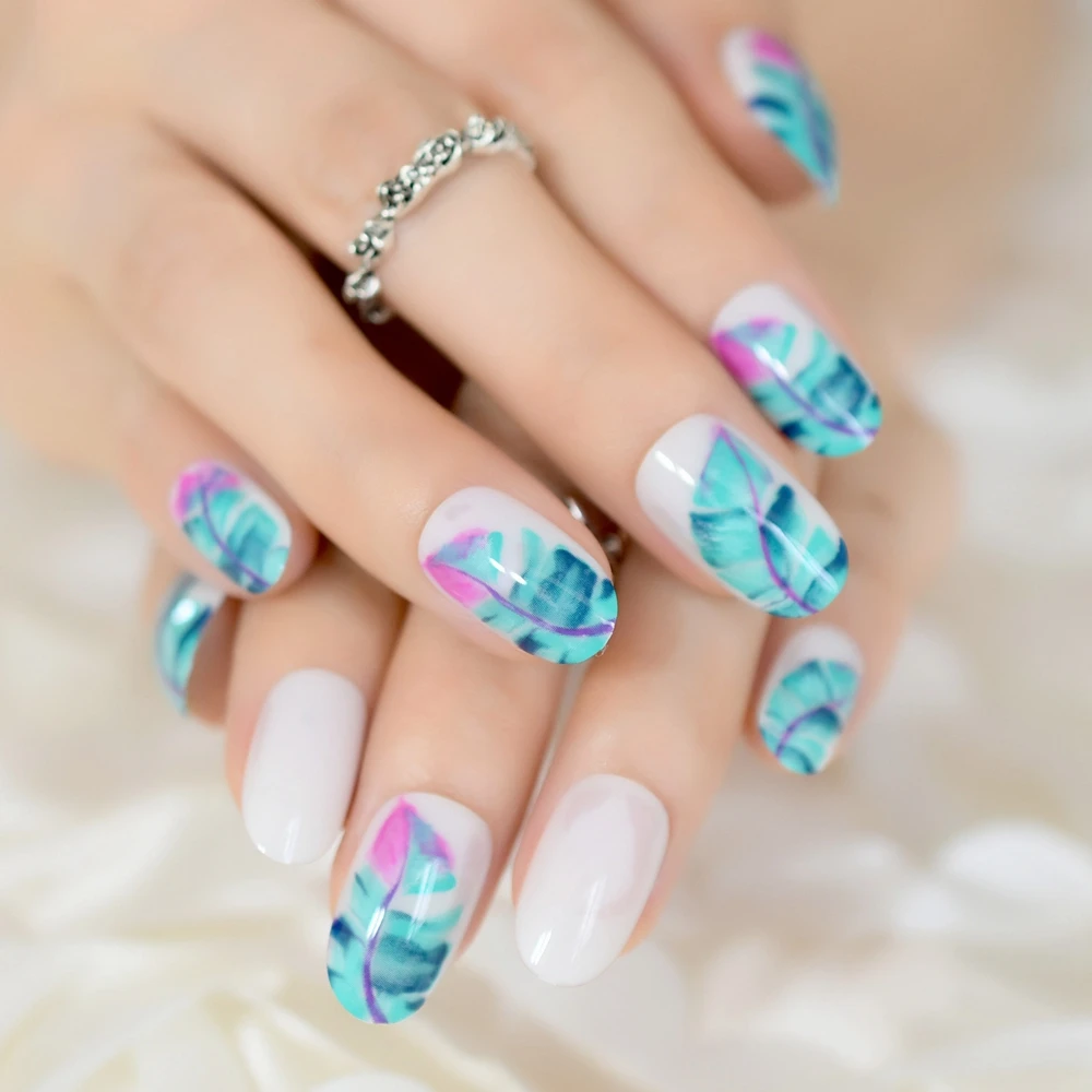 Z897 Nails Art Salon Acrylic French Nail Kit Petite Decoration 3D Fake Nails Glitter Design Rivet Decoration Fingernails Crush Hour - Color: Z897