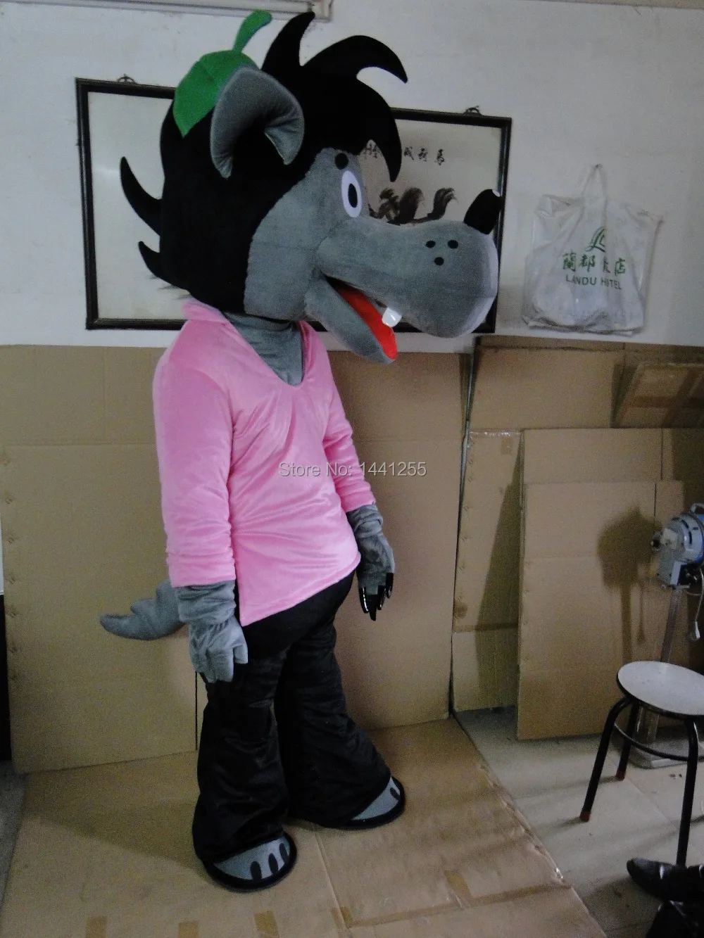 Розовая Одежда волк Маскоты костюм партии костюмы для взрослых Размеры