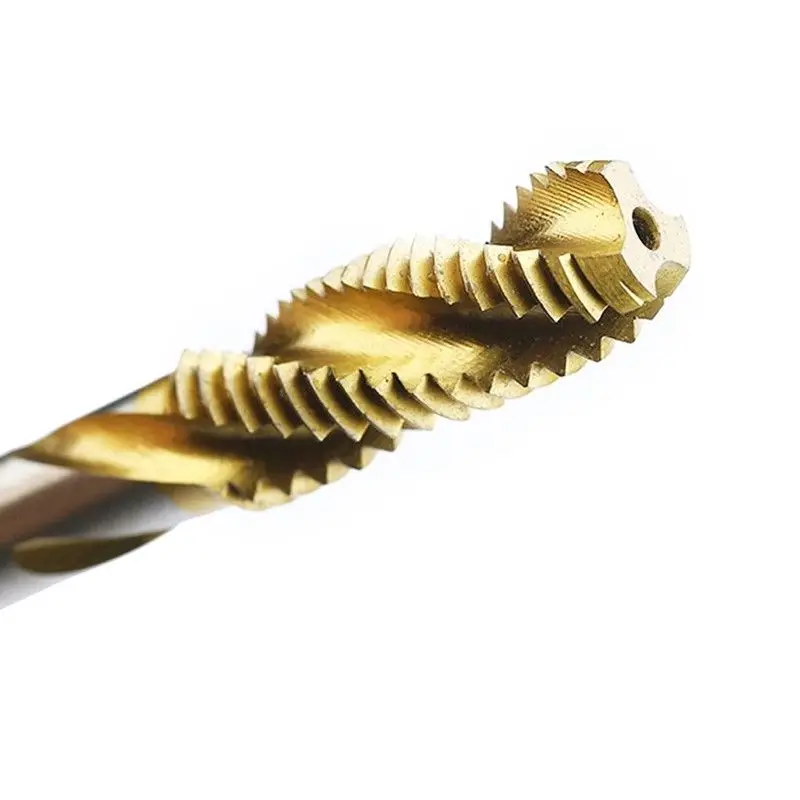

5pcs HSS Titanium Coated Spiral Flute Metric Threading Taps Taper Threading Tool Set M3 M4 M5 M6 M8