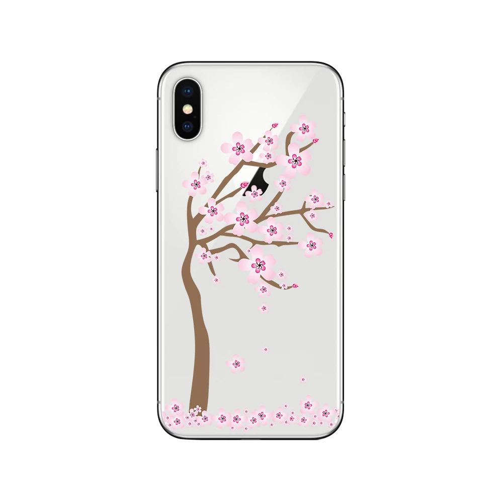 Чехлы для телефонов ciciber Cherry Blossom Tree для iphone 11 Pro XR XS MAX X, мягкий чехол из ТПУ для iphone 7, 8, 6, 6S Plus, 5S, SE, чехол