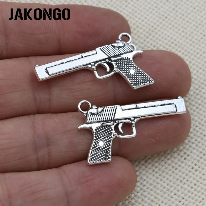 JAKONGO антикварные посеребренные Подвески с пистолетом для изготовления ювелирных