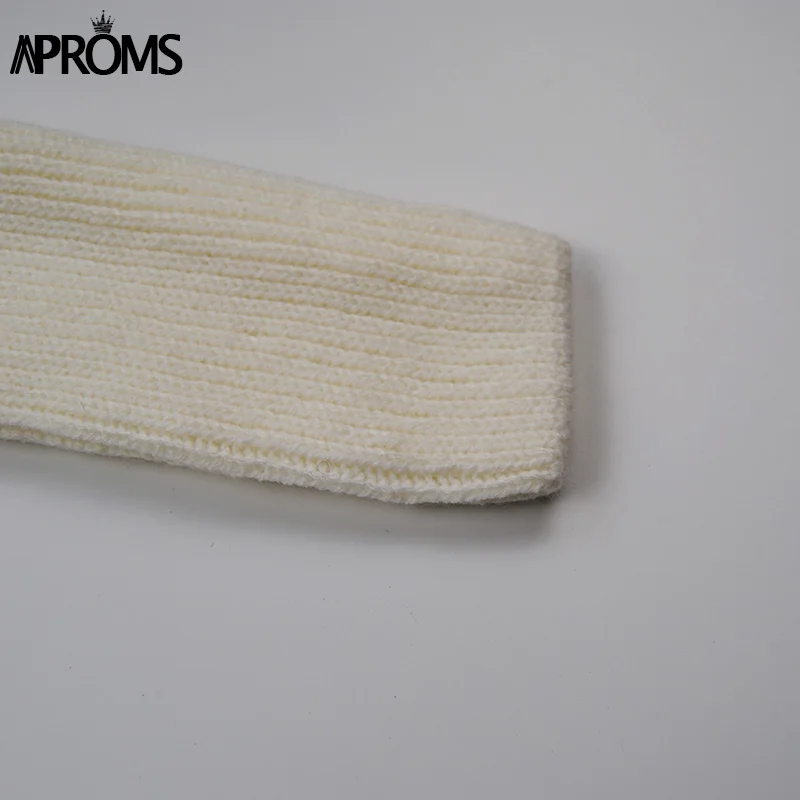Aproms элегантные с открытыми плечами укороченный свитер женский черный с длинным рукавом трикотажные пуловеры Для женщин зима укороченный Топ Перемычка тянуть