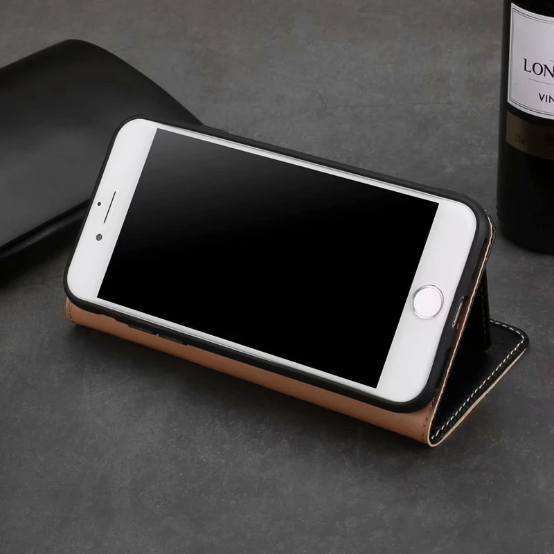 Роскошный флип-чехол из натуральной кожи с рисунком яка для iphone 7 8 отделением