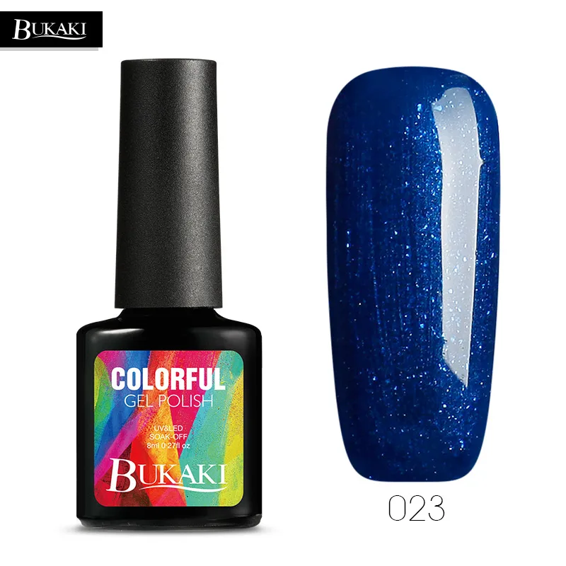 023 BUKAKI 8 мл цветной гель для ногтей Топ гель для базового покрытия лак УФ гель лак длинный-прочный ноготь маникюрный лак - Цвет: 023