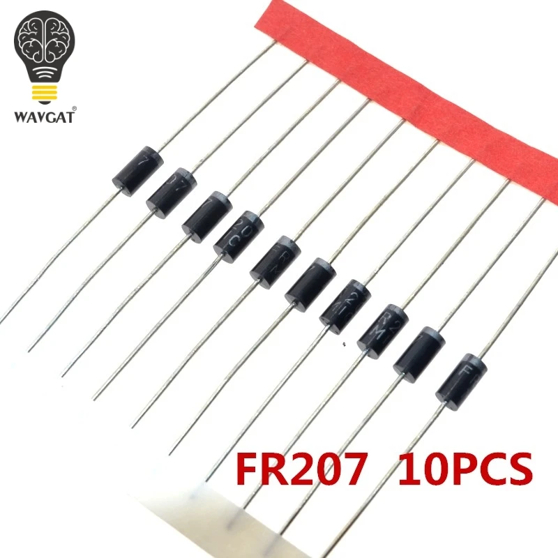 Комплект разнообразных диодов 1N4148/1N4007/1N5819/1N5399/1N5408/1N5822/FR107/FR207 8 видов = 100 шт. |
