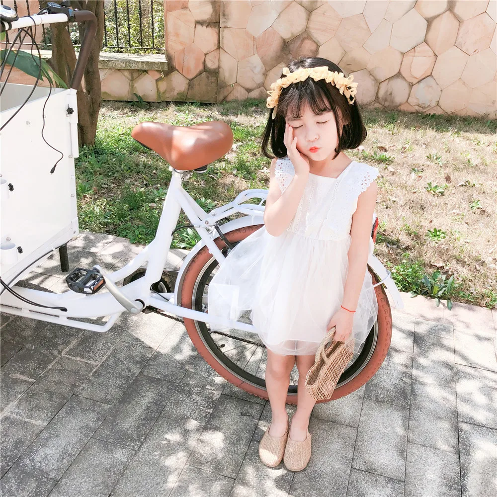 Girls Dresses 2019 Spring New Children's Wear Sweet Embroidery Mesh Stitching Vest Princess Dress | Детская одежда и обувь