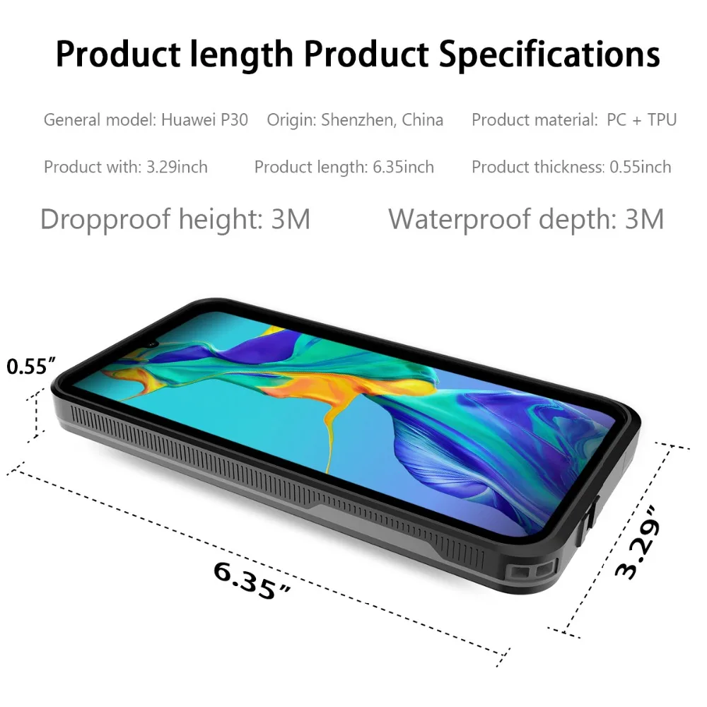 Для huawei P30 Pro P30 водонепроницаемый IP68 Дайвинг Плавание доказательство пылезащитный чехол для телефона для huawei P30 Pro Полное уплотнение Спорт на открытом воздухе Coque