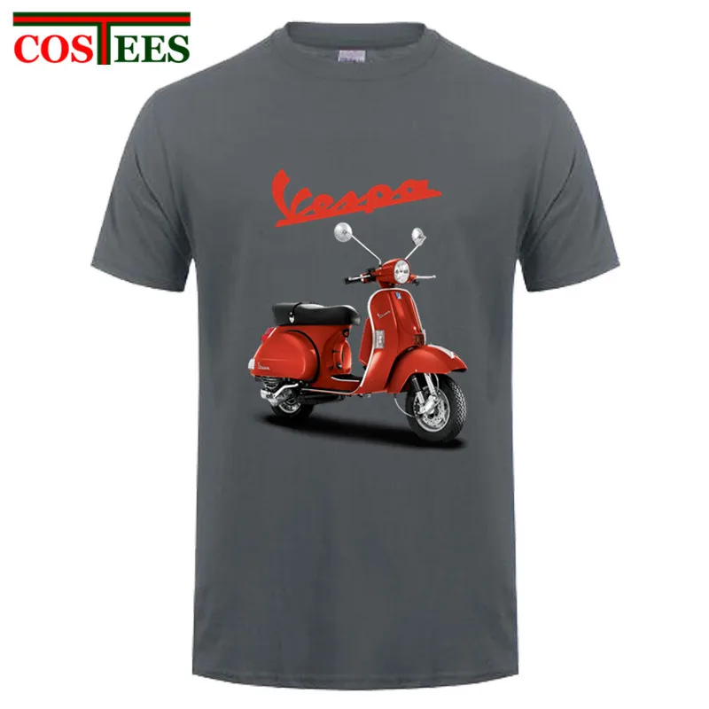 Винтажные Vespa футболки мужские Мотоцикл скутер homme Piaggio футболка с логотипом