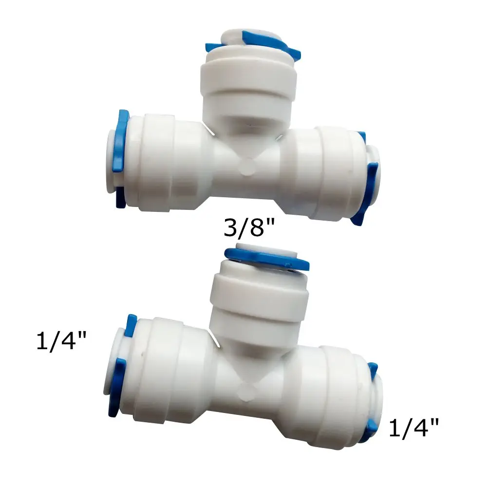 1/4 &quotOD * 3/8&quot OD T быстрый соединитель редуктор тройник установка RO воды обратного
