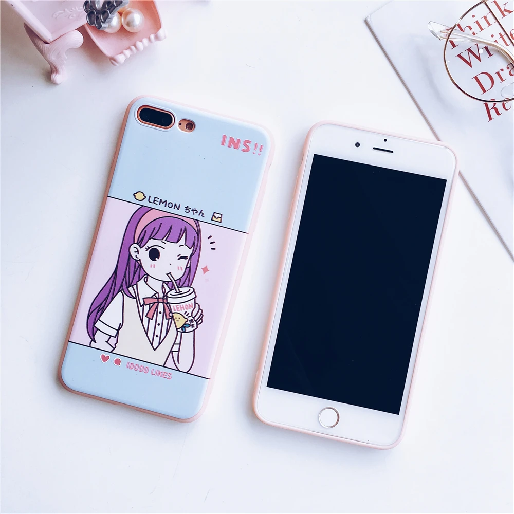 WULAWUKU новые моды ins Sweet Candy girl силиконовый чехол для iphone X 8 плюс 7 6 6s сзади чехлы