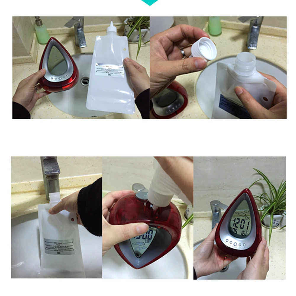 1 шт. волшебный цифровой будильник с питанием от воды без батареи календарем