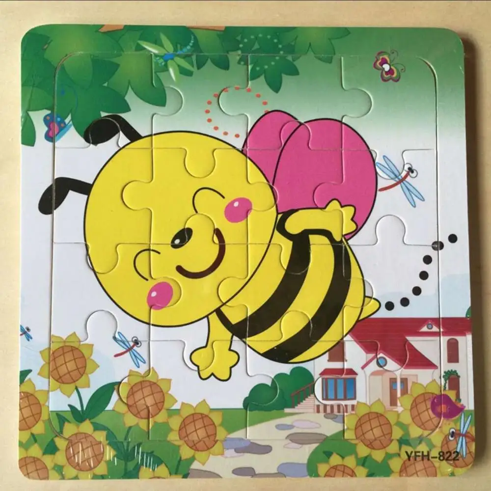 Diy деревянная головоломка для детей игрушка когнити на пазле Infantil Пазлы деревянные игрушки для детей Educatief Speelgoed Kleuters игрушки - Цвет: Коричневый