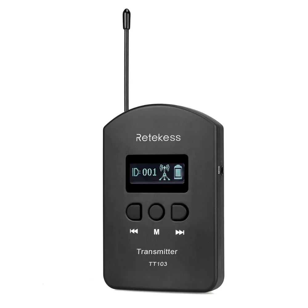Беспроводной трансмиттер RETEKESS TT103 UHF 200 каналов для системы гидов совещаний