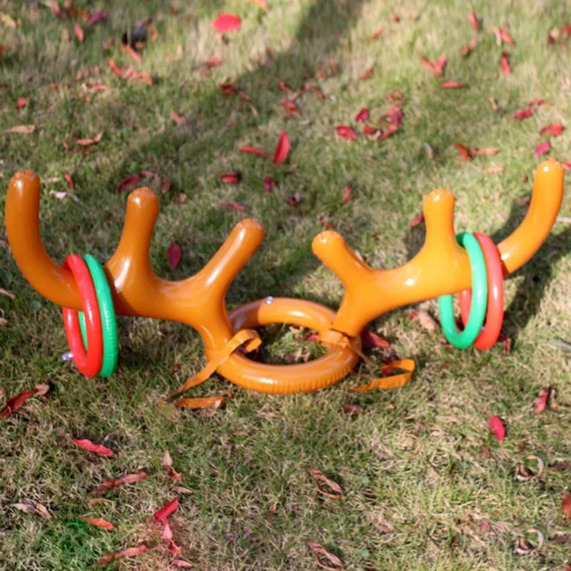 

Reindeer Antler Christmas Toy Inflatable Reindeer Christmas Hat Antler Ring Toss Party Game Toys BM88