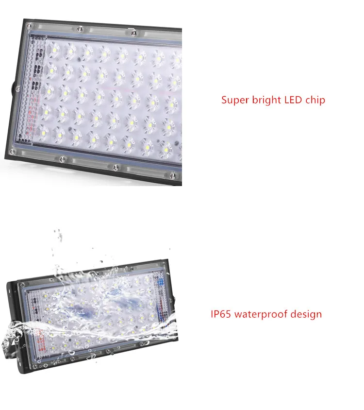 Светодиодный прожектор светильник 50W 220V 240V заливающее светильник IP65 Водонепроницаемый наружной стены отражатель светильник ing Сад Квадратный точечный светильник