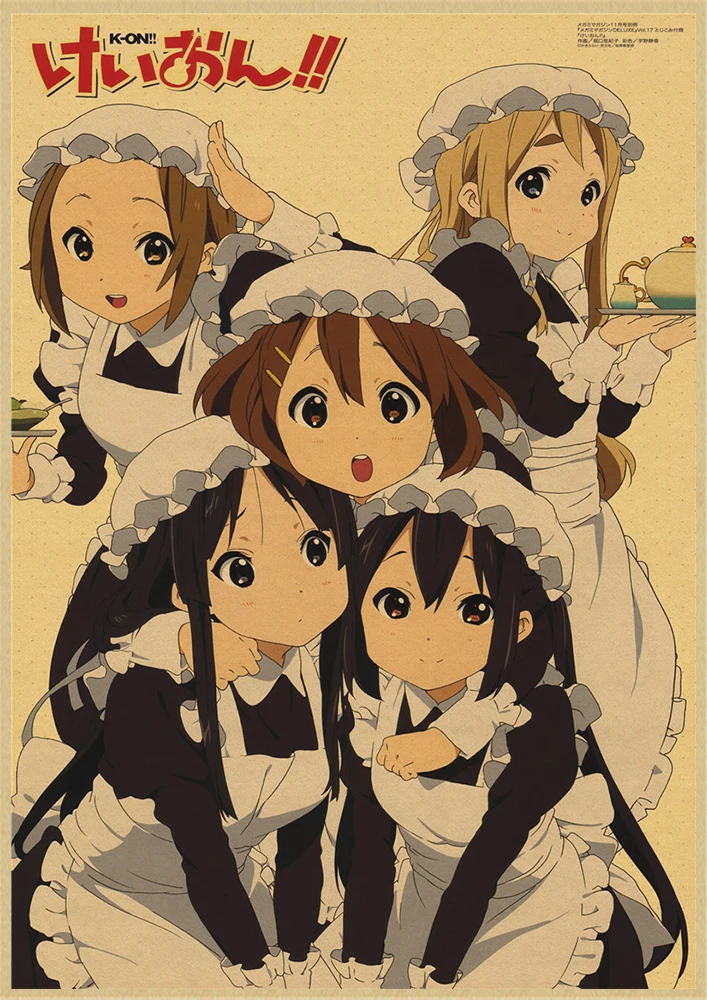 K-ON плакат из крафт-бумаги стикер стены японского аниме плакат из крафт-бумаги s домашний декор комнаты крафт-бумаги наклейки на стену