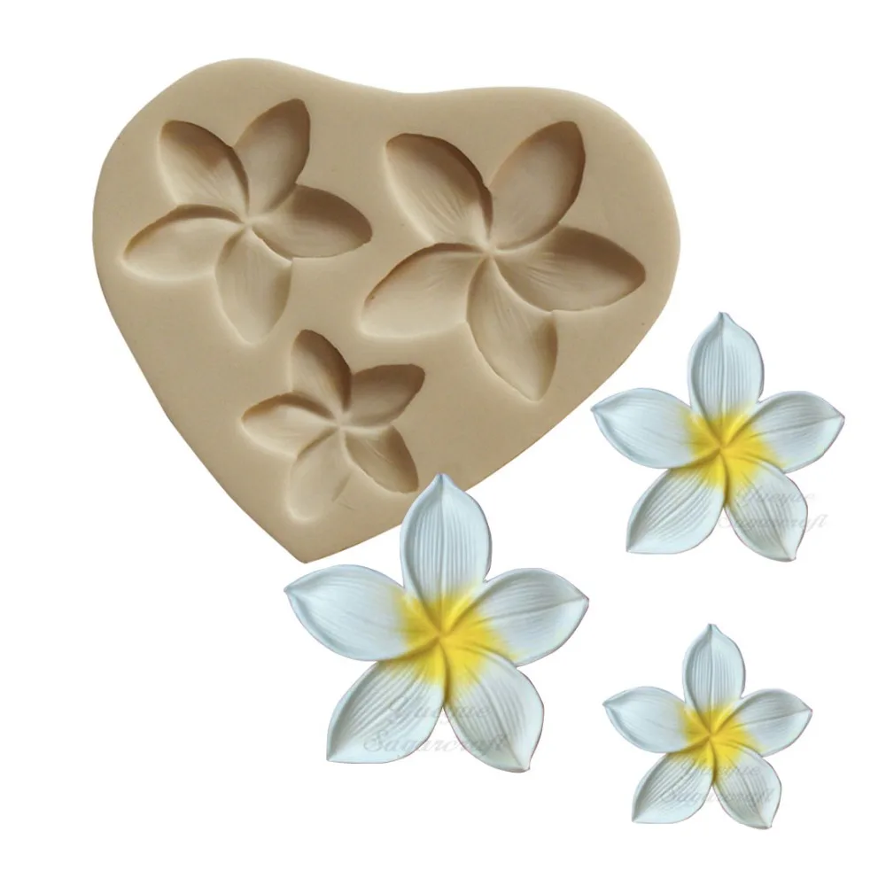 Yueyue Sugarcraft Плюмерия цветок силиконовая форма помадка торт украшения