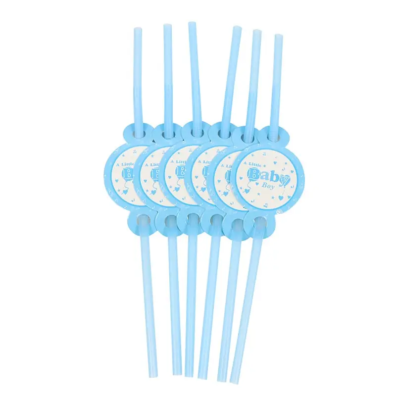 Straws X 6pcs 1 комплект, вечерние бумажные салфетки под чашки для маленьких мальчиков, на 1 день рождения, на 1 день рождения, настольные салфетки для детей, подарки на день рождения - Цвет: Straws X 6pcs