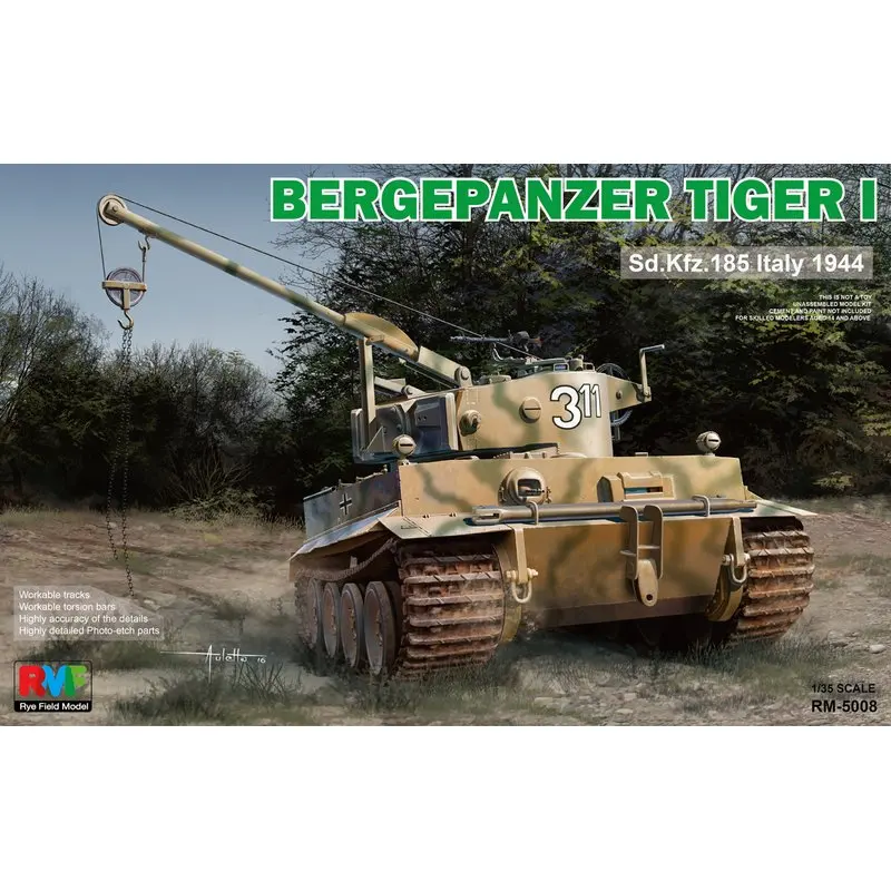 Rye модель RFM 1/35 Bergepanzer Tiger I Sd.Kfz.185 Италия 1944 Scale Model Kit|Наборы для сборки моделей| |
