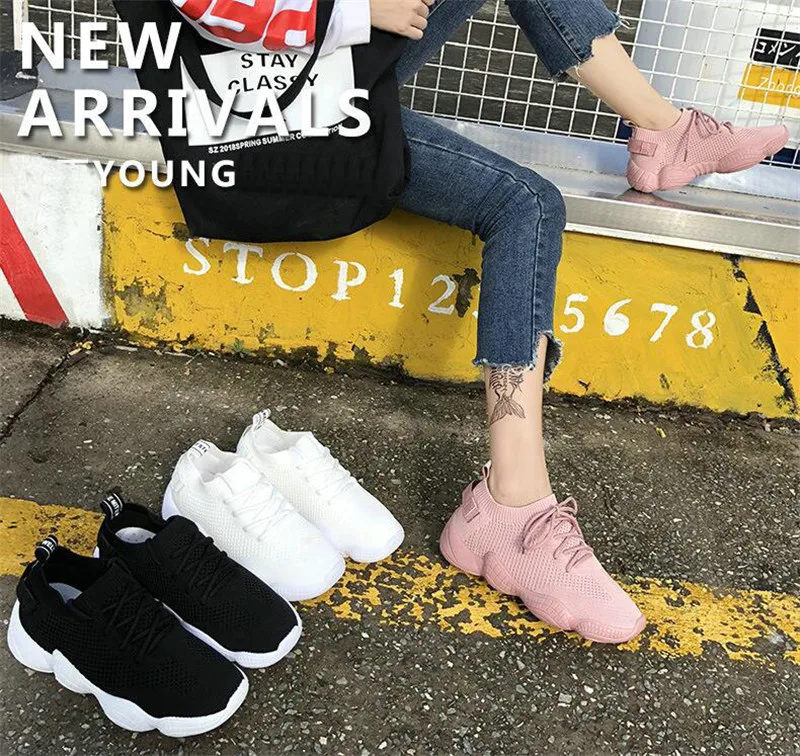 Mujer Zapatos Zapatillas de deporte cordones principiante goma moda malla correas cruzadas redondas plana zapatillas LM-02