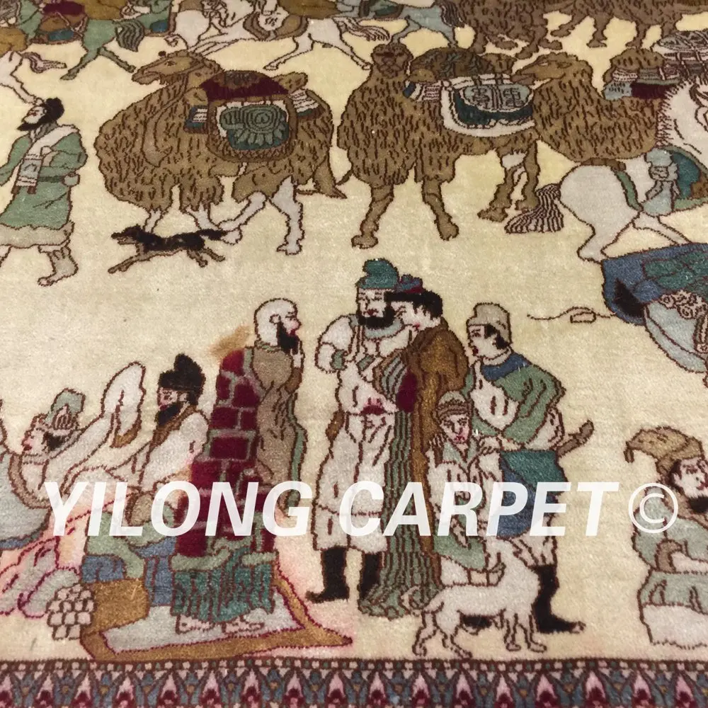 YILONG 2 'x 1' 1000 линий китайский Шелковый гобелен ручной работы дорожный Гобелен