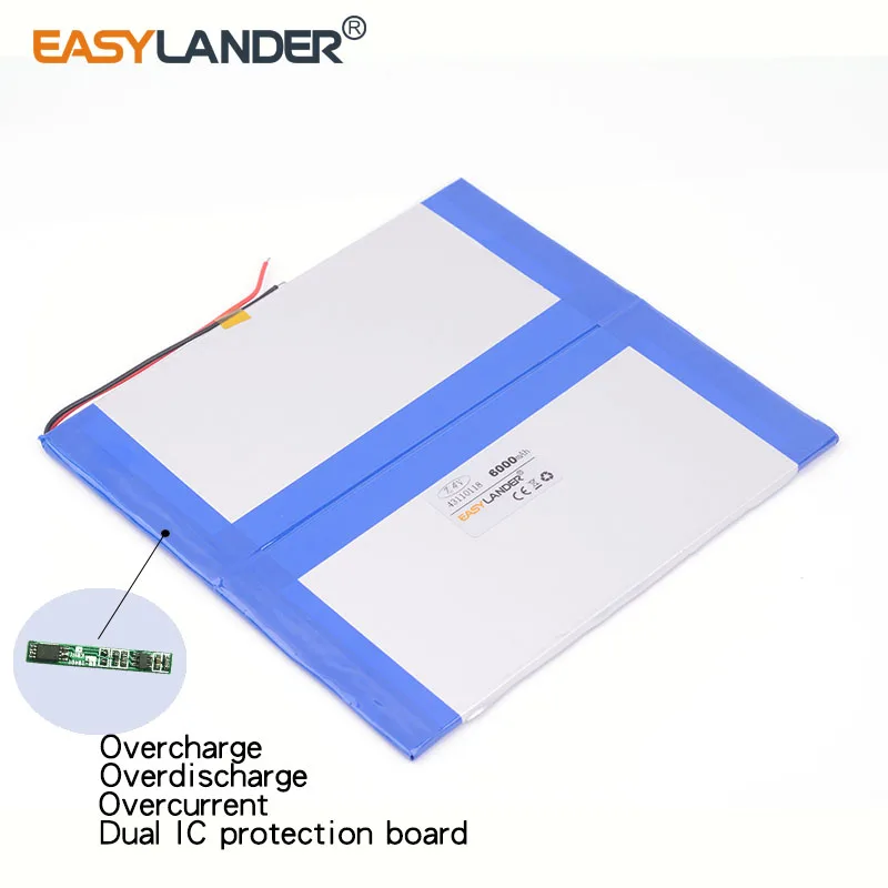 Перезаряжаемая литий-ионная полимерная батарея 7 4 В 6000 мАч для планшетных ПК