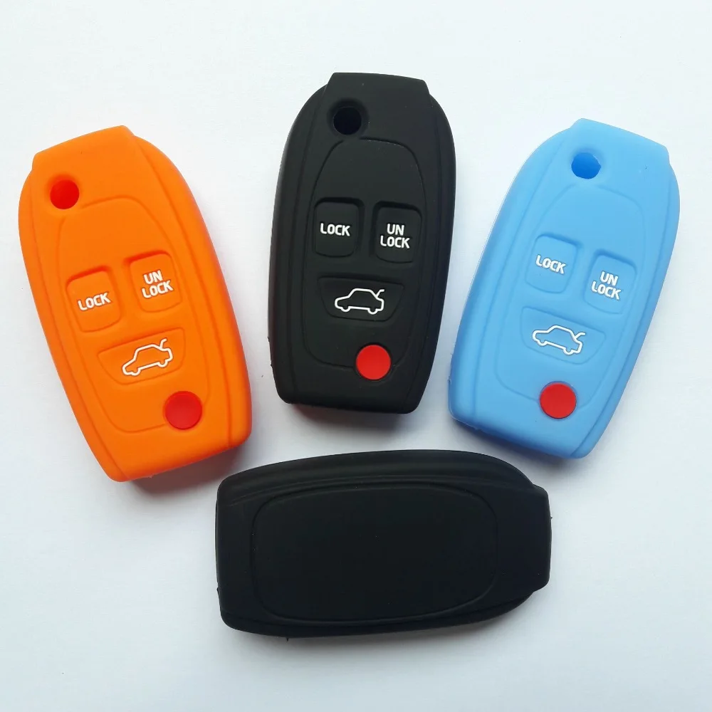 Runfa Auto Flip folding remote cover for Volvo C70 V70 S70 V40 V90 S40 fob shell silicone key case 4button | Автомобили и