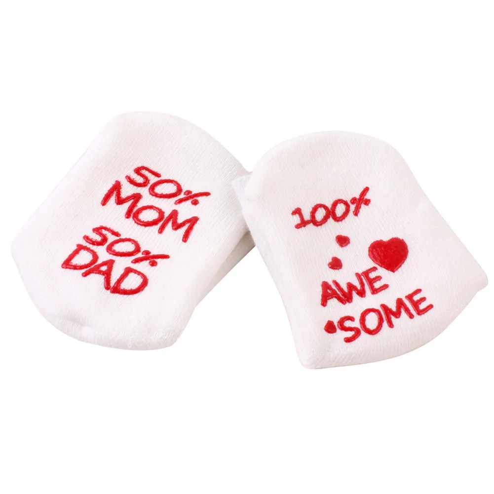 

2019 Newborns Baby Infant Toddler Anti-slip Funny Saying Letter Socks Combed Cotton Ankle Socks High Quality Socks