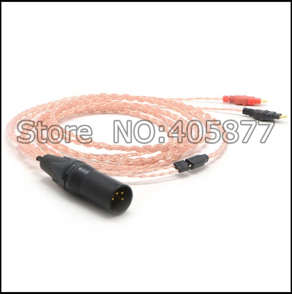 4pin сбалансированный DIY 5N с покрытием из чистой меди кабель для наушников Hd580 Hd600