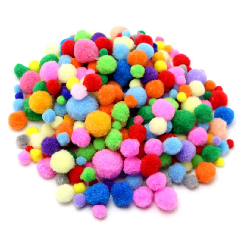

500pcs Multi Color Size Mix Pompom Soft Pom Pom Balls For DIY Craft Kids Toys Home Christmas Party Decorative Accessories LX261