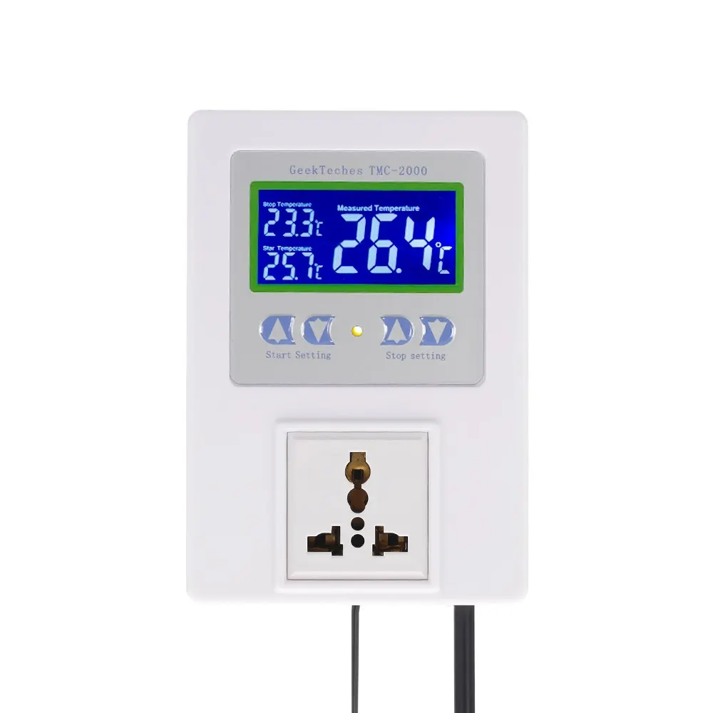New Digital Intelligent Temperature Controller Pre-wired thermal regulator with Sensor Thermostat Heating Cooling Control Switch |