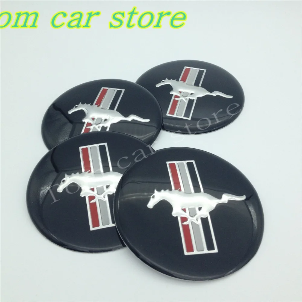 4pcs/lot Car styling 65mm Mustang Running Horse Emblem Wheel Center Hub Cap Resin Badge wheel Decal Sticker accessories |