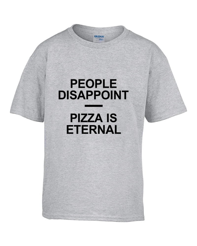 Летняя брендовая одежда с надписью People disappoint PIZZA IS ETERNAL топы короткими рукавами