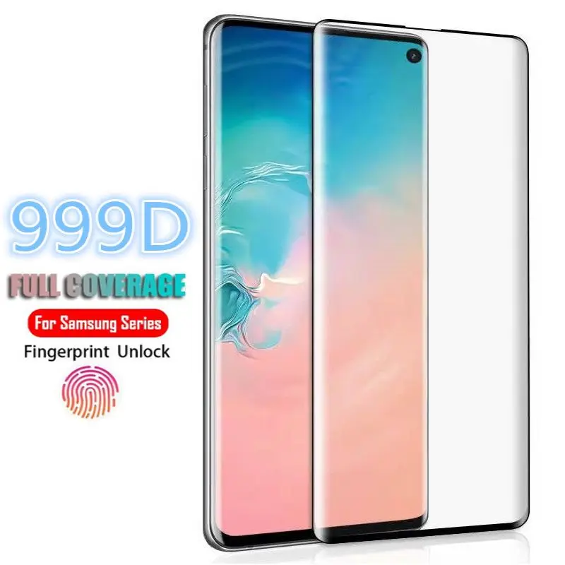 999D полностью изогнутое закаленное стекло для Samsung Galaxy S8 Plus S9 S10 E A10 A20 A30 A40 A50 A70